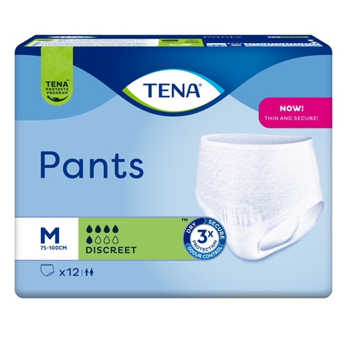Inkontinensskydd allt-i-ett byxa – TENA Pants Discreet M – 72 st