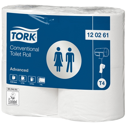 Toalettpapper 2-L Normal T4 – Tork Advanced Extra lång 61,6m – 24 st