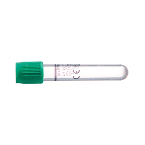 Vakuumrör BD Vacutainer transparent etikett – 5/4ml Li-Heparin grön – 100 st