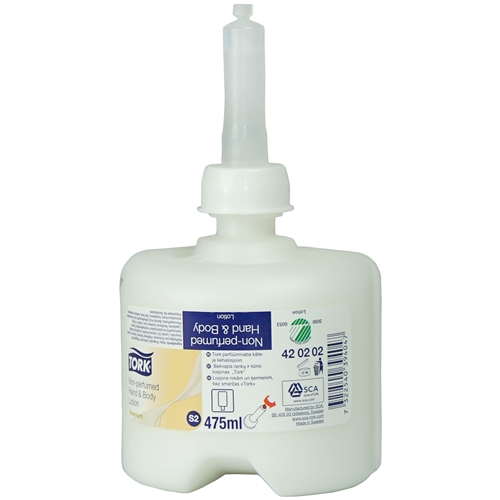 Handkräm Tork Premium S2 – 475ml oparfymerad – 8 st