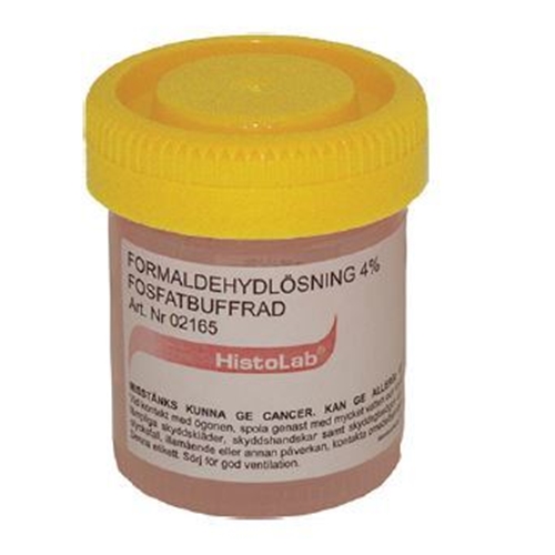 Formaldehydlösning buffrad 4% – 40ml i 70ml PP-burk – 25 st