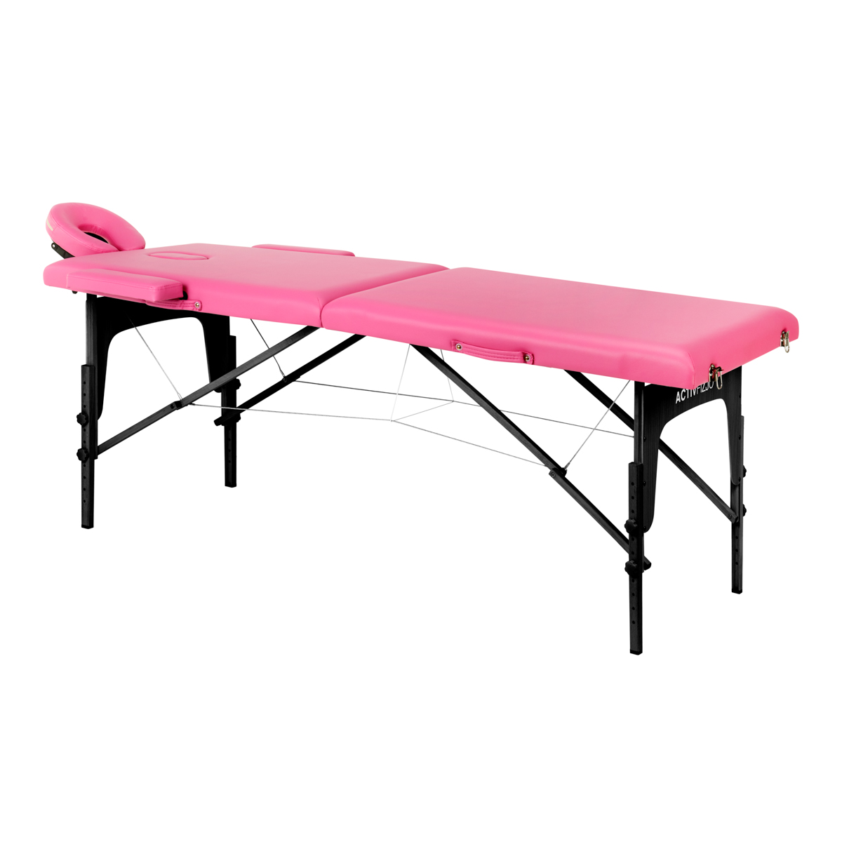 Hopfällbart massagebord i trä Activ Fizjo komfort 2-segment rosa svart trä Hopfällbart massagebord i trä Activ Fizjo komfort 2-segment rosa svart trä