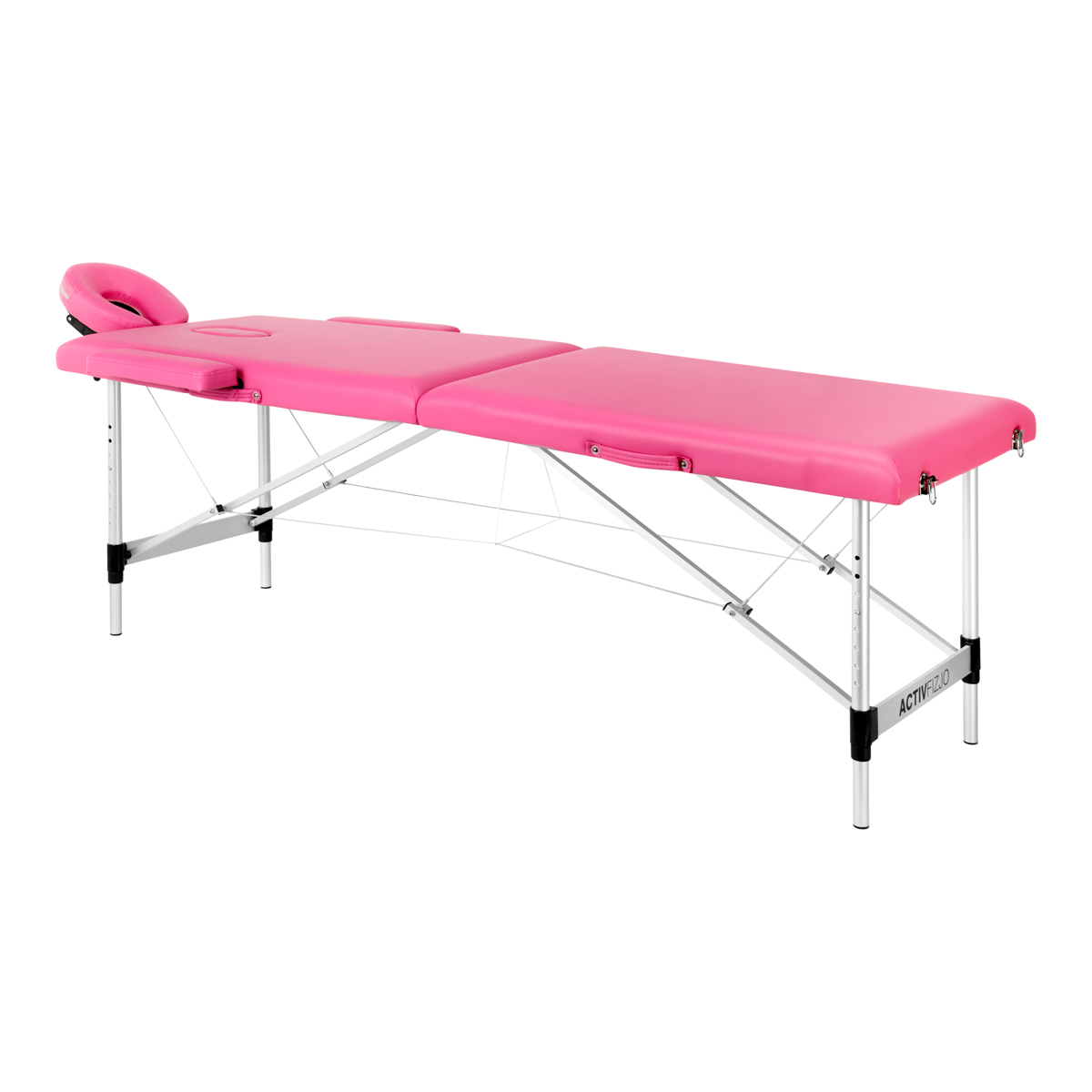 Hopfällbart massagebord aluminium Activ Fizjo komfort 2-segment rosa