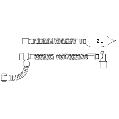 Andningssystem Uni-Circuit – 2,4m m knä 2L blåsa 2,4m tub – 20 st
