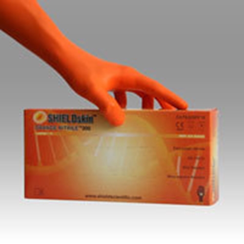 Undersökningshandske nitril SHIELDskin – small 30cm puderfri för lab – 50 st