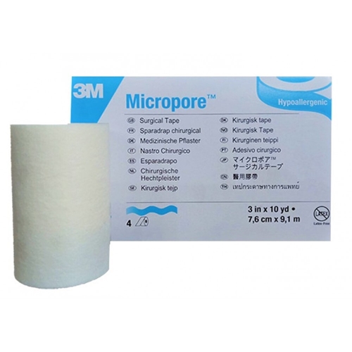 Häfta papper Micropore – 7,5cmx9,1m vit – 4 st