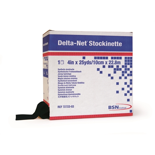 Polsterstrumpa Delta-Net – 7,5cmx23m Stockinette svart