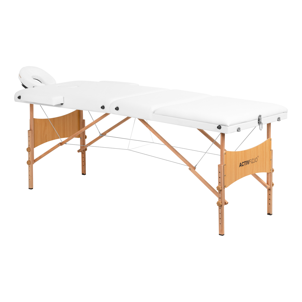 Träfällbart massagebord för komfort Activfizjo Lux 3 sektioner 190×70 vit