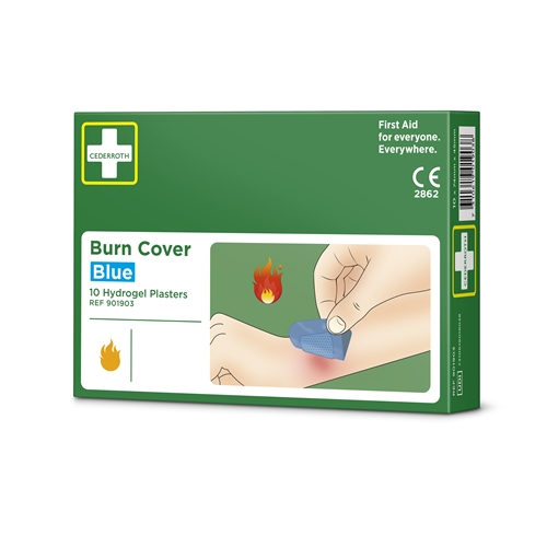 Brännskadeplåster Burn Cover – 45x74mm Cederroth blå – 10 st