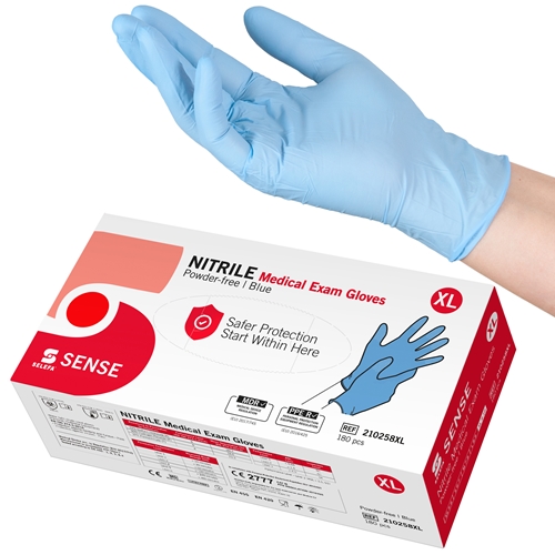 Handske us nitril Selefa pf – XL SENSE blå AQL 1,5 – 180 st