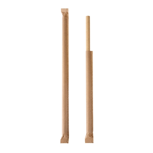 Papperssugrör rakt – 23cm d=8mm brun hygienförp – 100 st