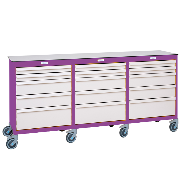 Mobil arbetsstation 3 block – Plommon Mobil arbetsstation 3 block – Plommon