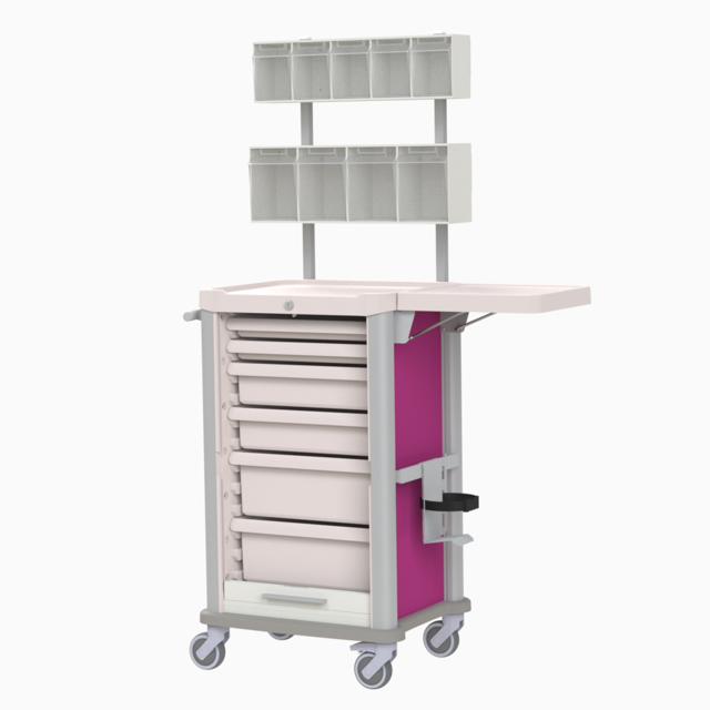 Vagn med överbrygga och sidobord