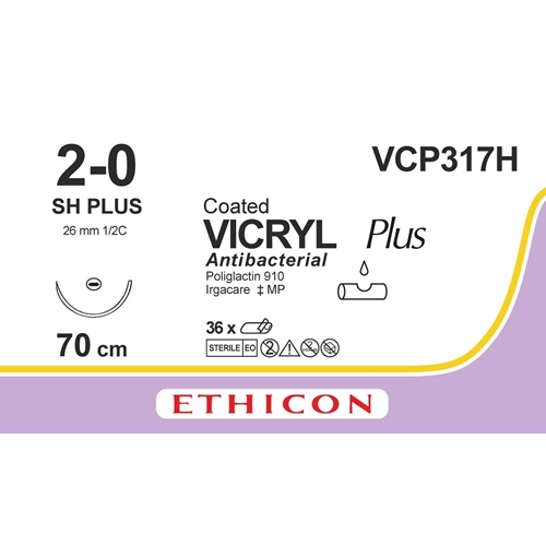 Sutur Vicryl 2-0 VCP317H – 70cm nål SH – 36 st Sutur Vicryl 2-0 VCP317H – 70cm nål SH – 36 st
