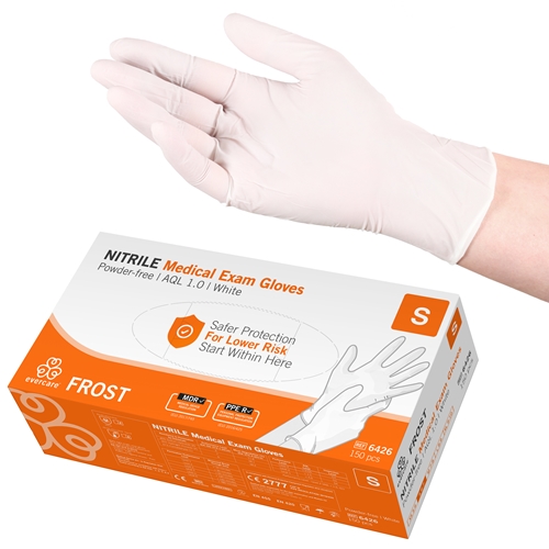 Handske us nitril evercare pf – S FROST vit AQL 1,0 – 150 st