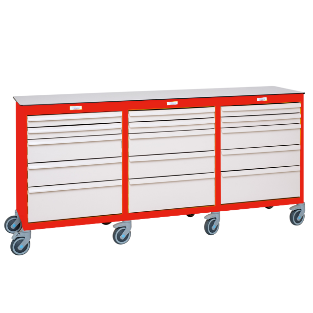Mobil arbetsstation 3 block – Röd Mobil arbetsstation 3 block – Röd