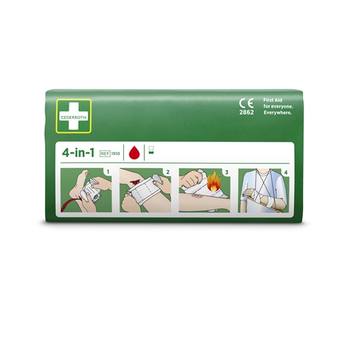 Första förband 4-i-1 Cederroth – 14x23cm kompr+2st binda10cmx3m