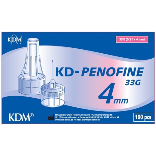 Pennkanyl KD-Penofine – 33G (0.21 x 4 mm) Röd – 100 st