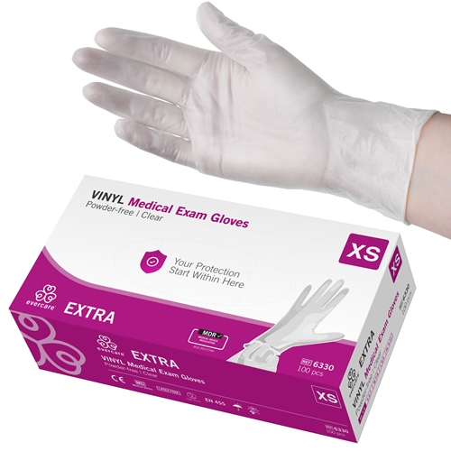 Handske us vinyl evercare pf – XS EXTRA AQL 1,5 – 100 st