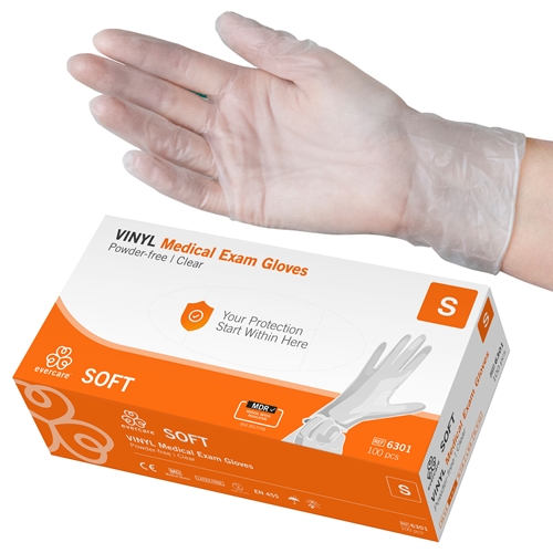 Handske us vinyl evercare pf – S SOFT AQL 1,5 – 100 st