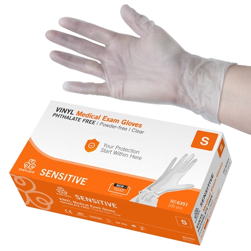 Handske us vinyl evercare pf – S SENSITIVE ftalatfri AQL 1,5 – 100 st