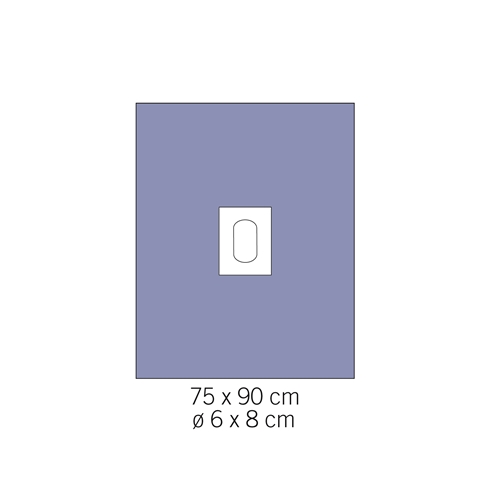 Hålduk häftande evercare – 75x90cm hål 6x8cm – 100 st