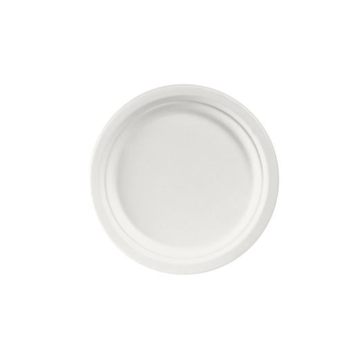 Tallrik bagasse flat – 22cm vit – 50 st