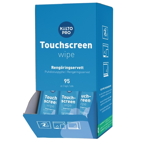 Rengöringsservett Kiilto Pro – Till touchscreen 17x19cm – 95 st