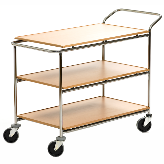 Serveringsvagn 3-plan laminat 70×50 cm