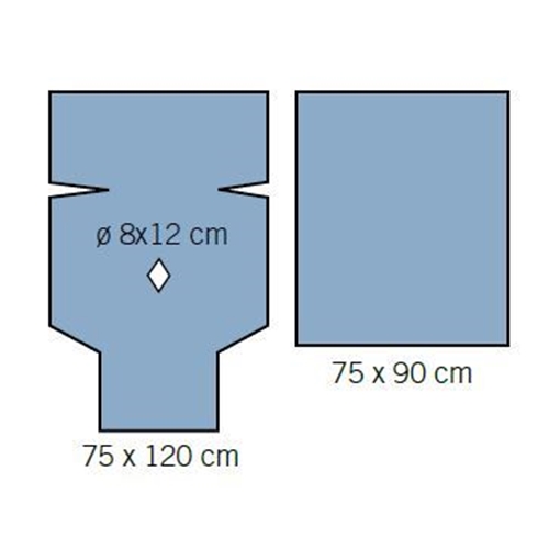 Perineal duk evercare – 75x120cm hål 8x12cm – 17 st
