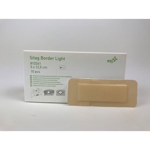 Tunt skumförband silikon Sitag L – 5×12,5cm Border Lite – 10 st