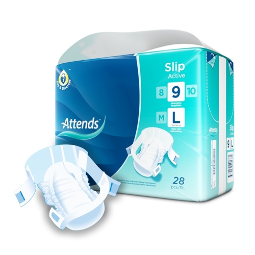 Inkontinensskydd allt-i-ett – Attends Slip 9 Active L – 112 st