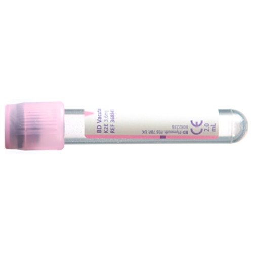 Vakuumrör BD Vacutainer pappersetikett – 5/2ml K2EDTA lila – 100 st