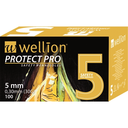 Pennkanyl Wellion Protect Pro – 30 G (0,30mm) x 5mm Säkerhet – 100 st