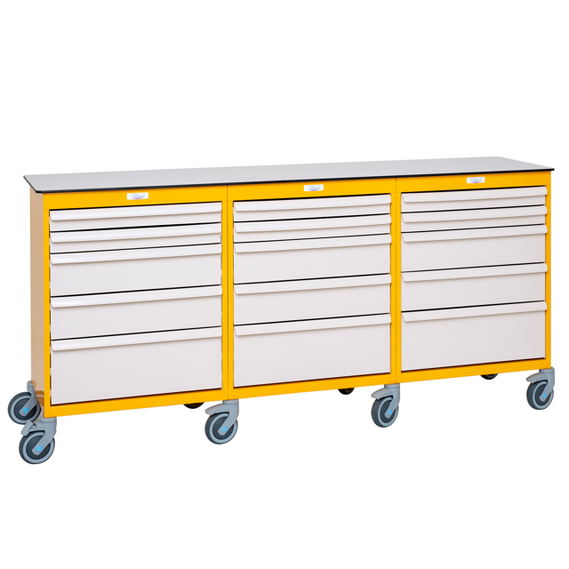 Mobil arbetsstation 3 block – Gul Mobil arbetsstation 3 block – Gul