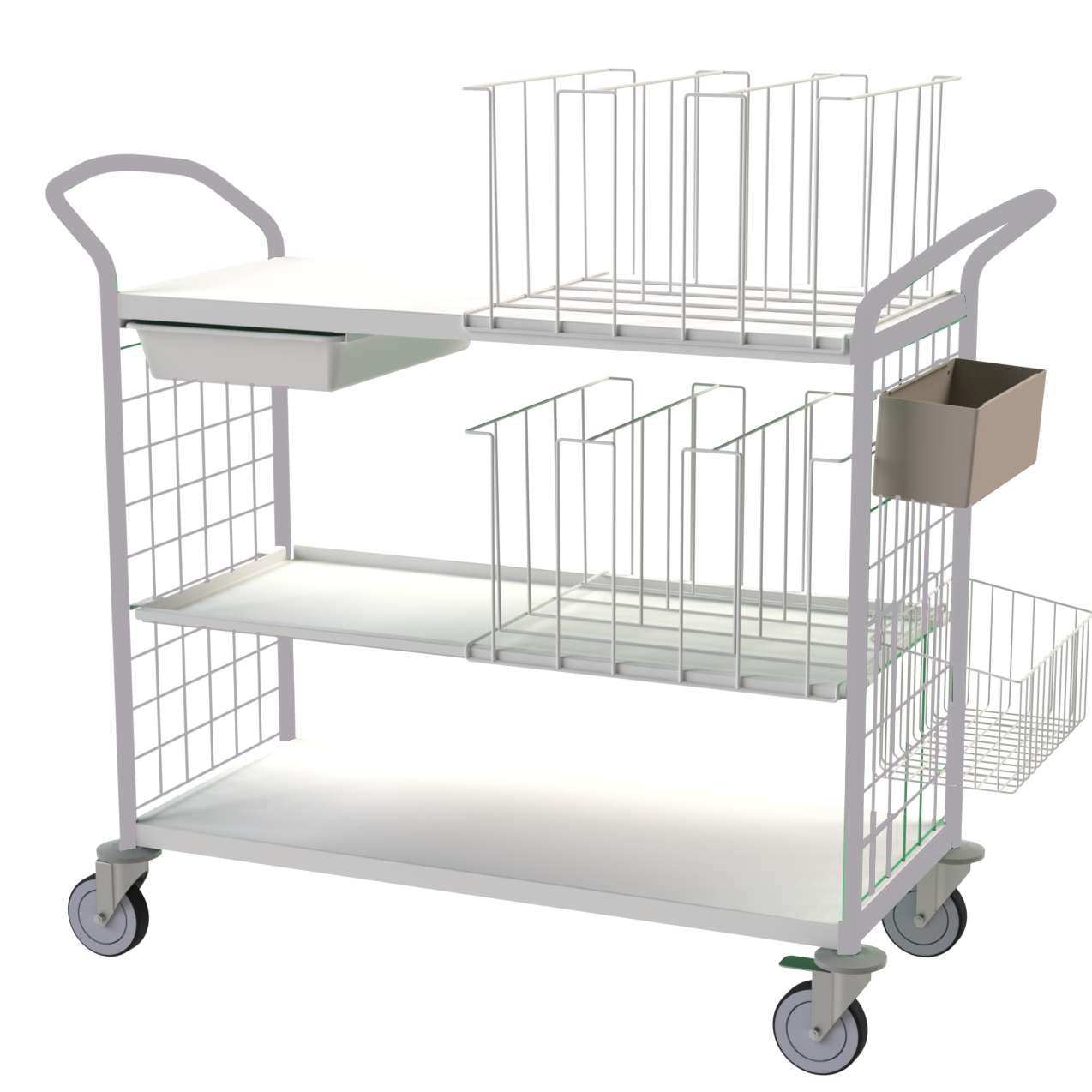 Vård- och linnevagn – 1415x570x1160mm – Alu 7004