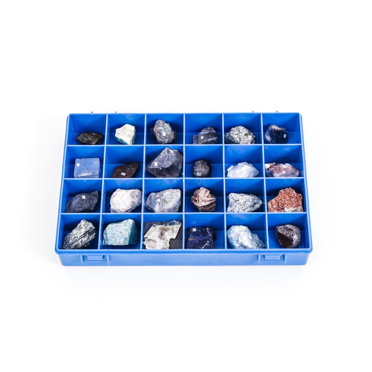 Samling av 24 mineraler