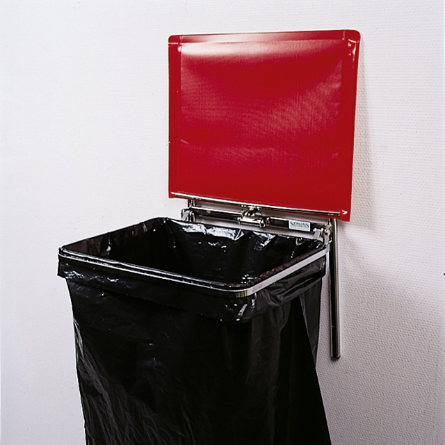 Säckhållare 125 l väggmonterad, plastlock