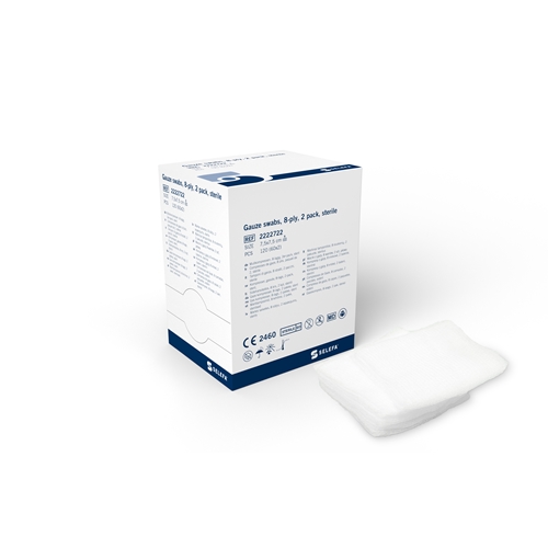 Kompress gasväv 8L 2p Selefa – 7,5×7,5cm steril – 120 st