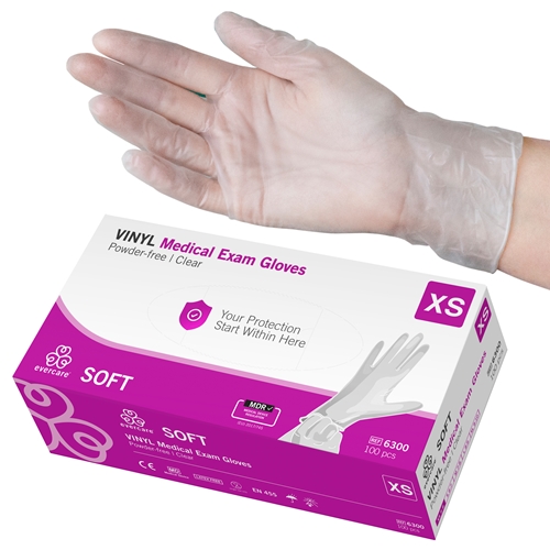 Handske us vinyl evercare pf – XS SOFT AQL 1,5