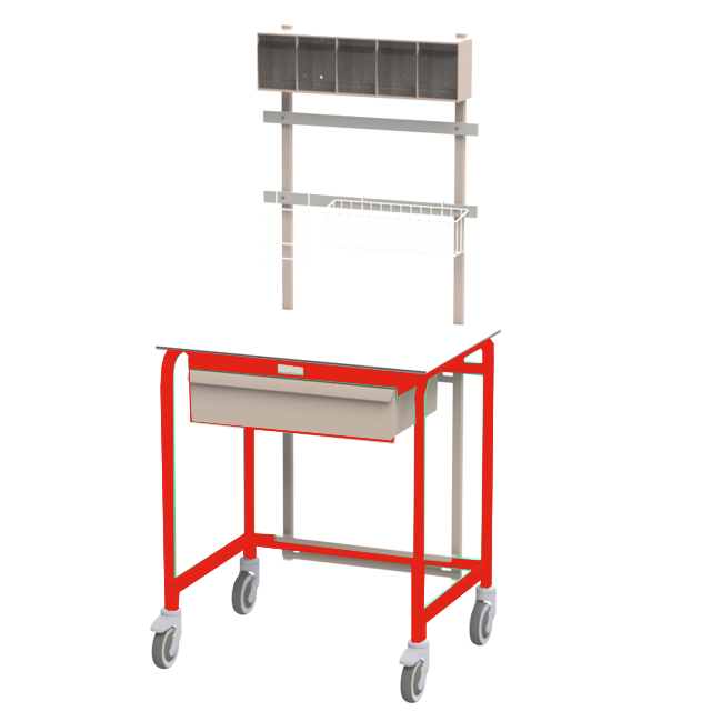 Mobil arbetsstation enkel – Röd