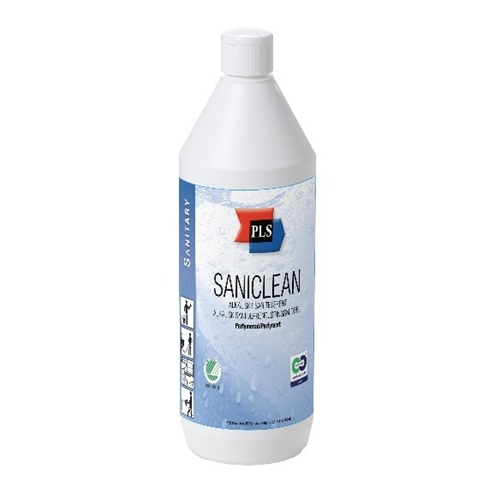 Reng sanitet/toa Saniclean PLS – 1L parf pH=10,5/8,5 Svanen – 12 st