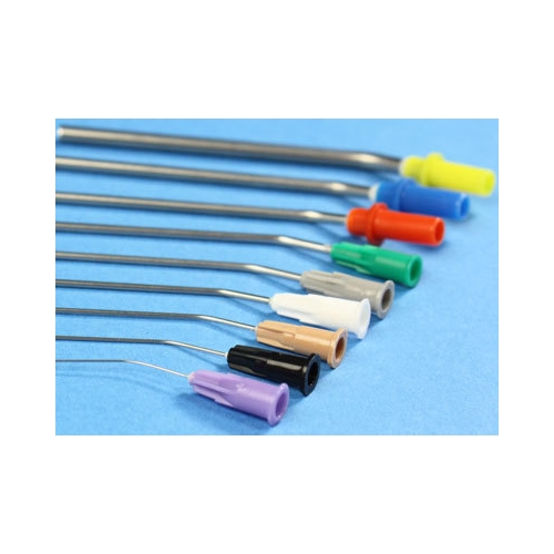Öronsugkanyl metall enkelböjd – 1,4x70mm vit luerlock – 60 st