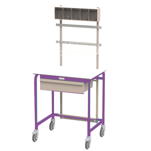 Mobil arbetsstation enkel – Plommon