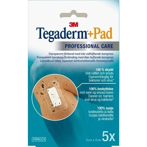 Sårfilm med dyna Tegaderm + Pad – 5x7cm (dyna 2,5x4cm) konsfp – 5 st