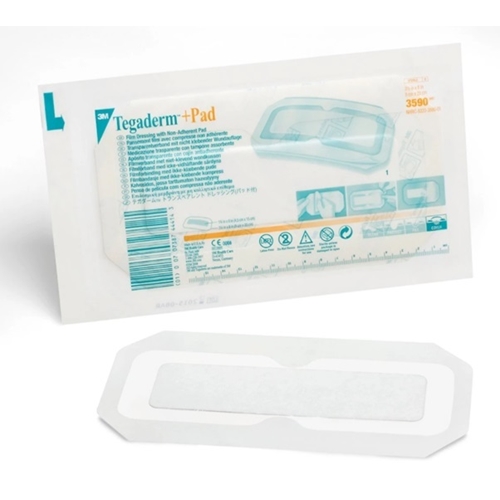 Sårfilm med dyna Tegaderm + Pad – 9x20cm (dyna 4,5x15cm) ram – 25 st