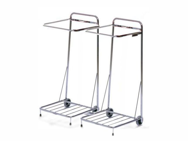 Säckhållare 2×125 l, 4 hjul, utan lock, sida/sida