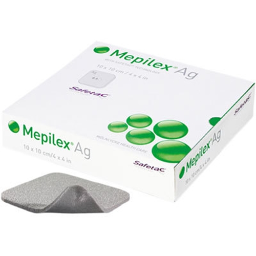 Skumförband silver silikon Mepilex Ag – 10x10cm – 5 st