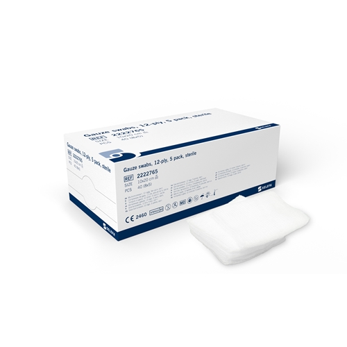 Kompress gasväv 12L 5p Selefa – 10x20cm steril – 40 st