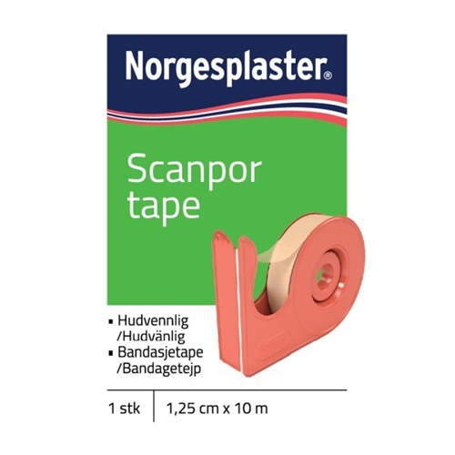 Häfta papper Scanpor – 1,25cmx10m beige hållare st-p
